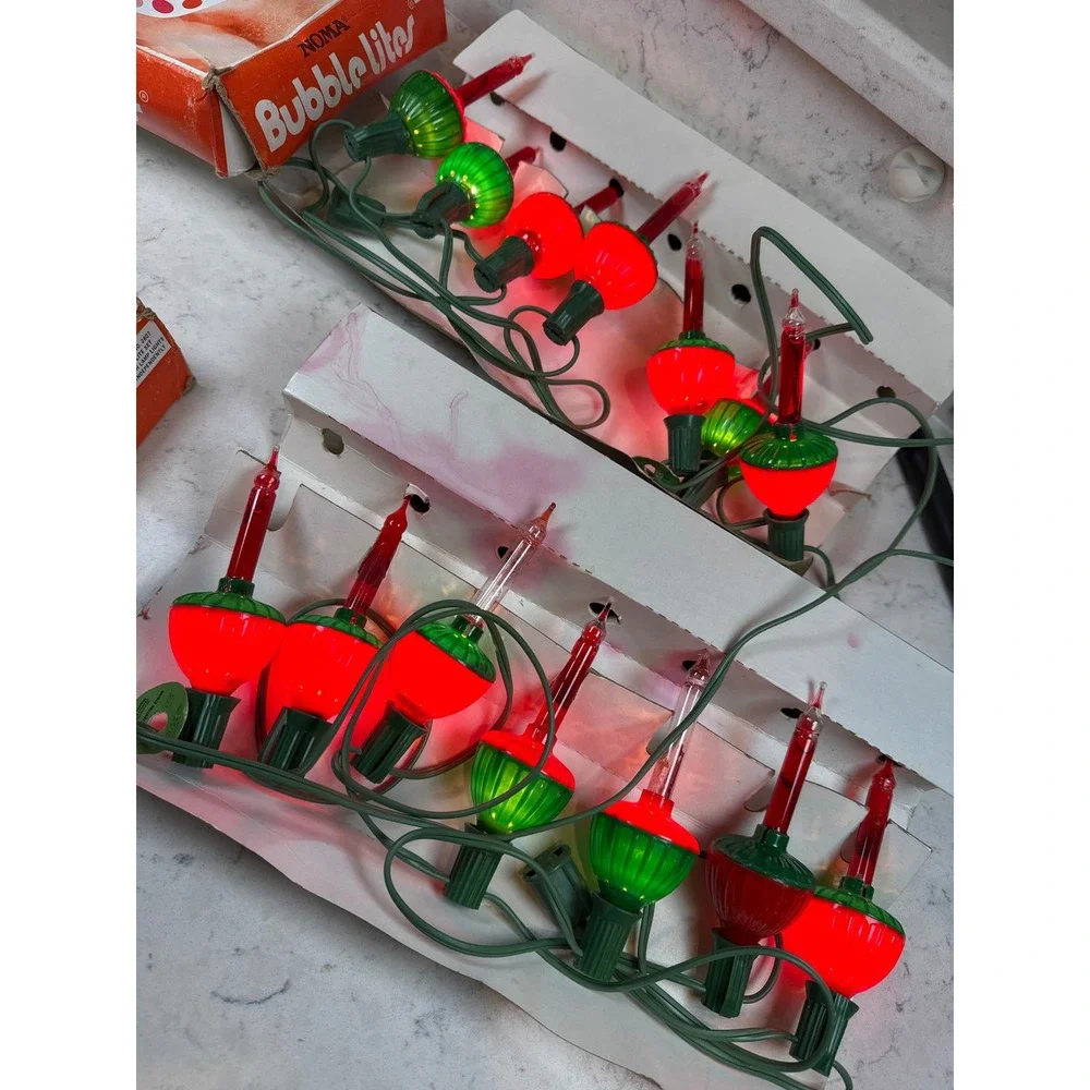 Vintage Noma Bubble Lites 7‎ Light Sets and GKI Bethlehem 3 Pack Replacement